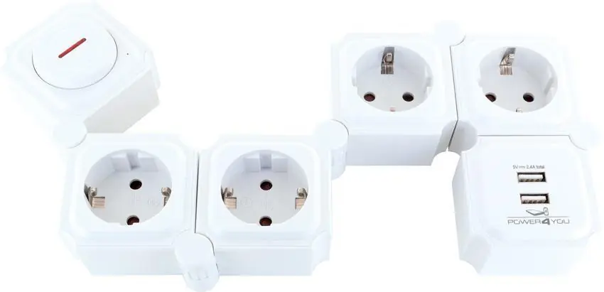 Schwaiger Flexible Steckdosenleiste USB weiß Finale Aktion