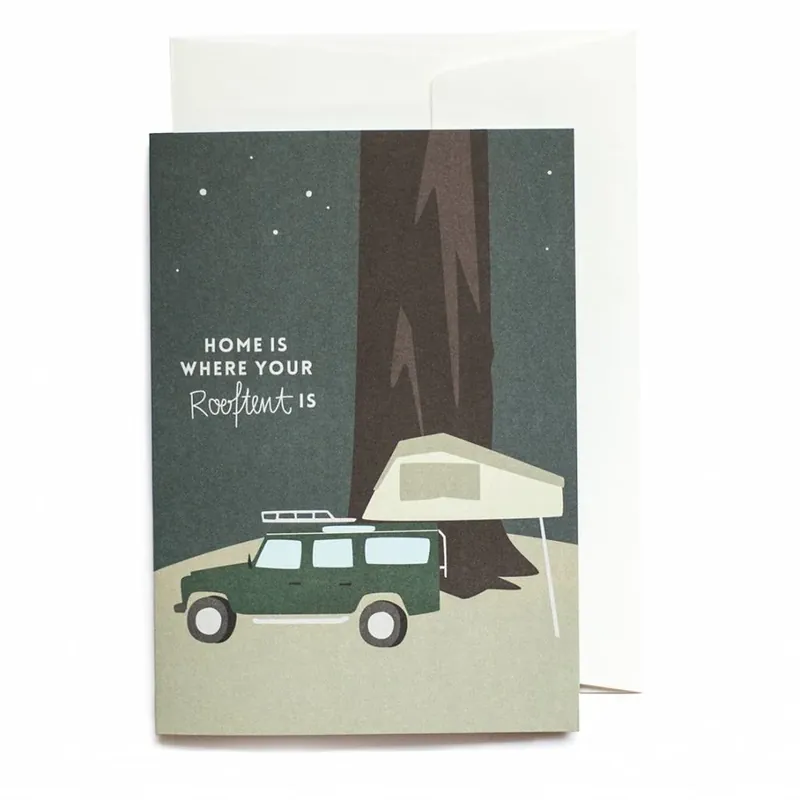 Greeting card Home is where your rooftent is Billig