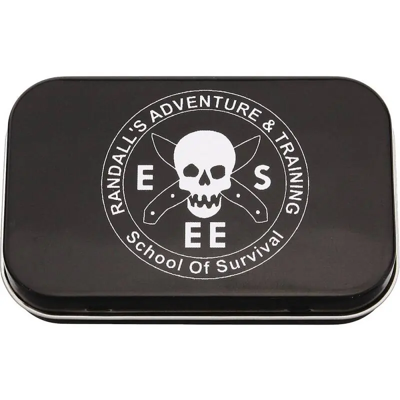 Versand Am Gleichen Tag ESEE Kit Tin schwarze Metallbox für Survival Kit mit Randall's Adventure Druck