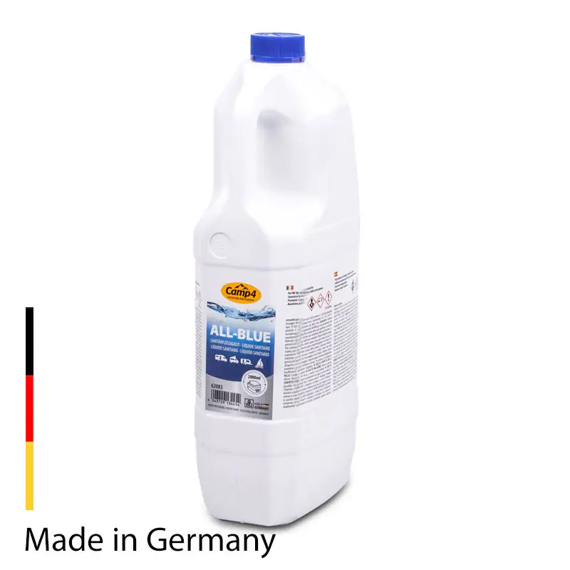 Camp4 All-Blue Sanitärflüssigkeit, Chemietoiletten 2L, Abwassertank Garantierte Lieferung
