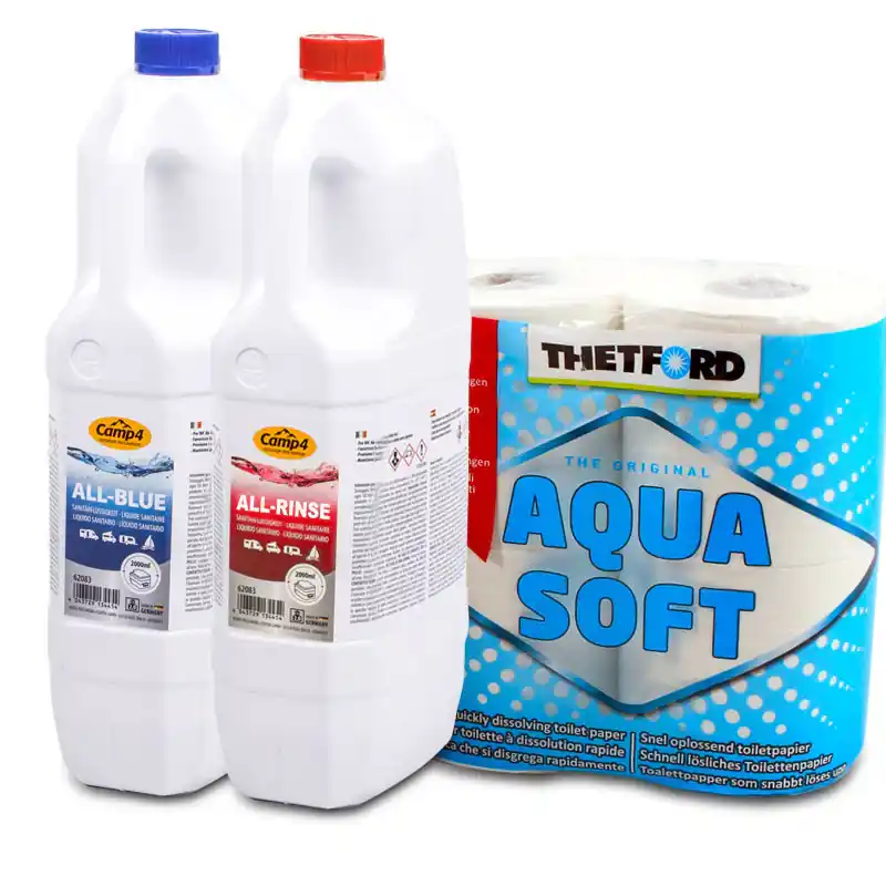 Geprüft Camp 4 Pflegemittel Set für Camping Toiletten inkl. 4 Rollen Thetford