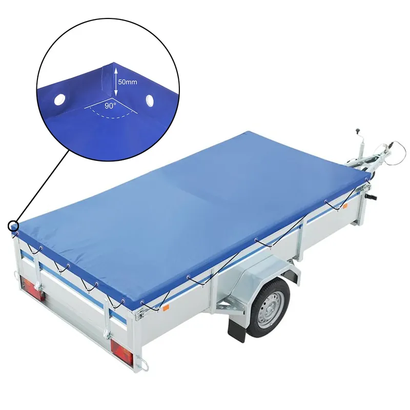 Anhänger Flachplane Blau mit Gummigurt 2575x1345x50 mm Abverkauf