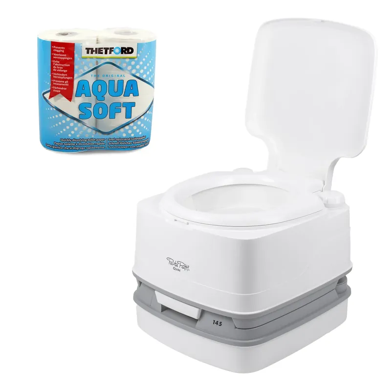 Thetford Porta Potti Qube 145 Campingtoilette 15 L + Toilettenpapier Begrenztes Angebot