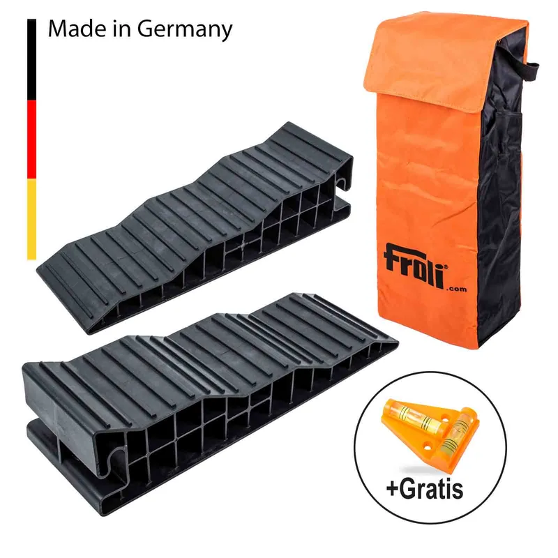 Froli Auffahrkeile Stufenkeile für Wohnwagen & Wohnmobil 8t + Waage Heißes Angebot