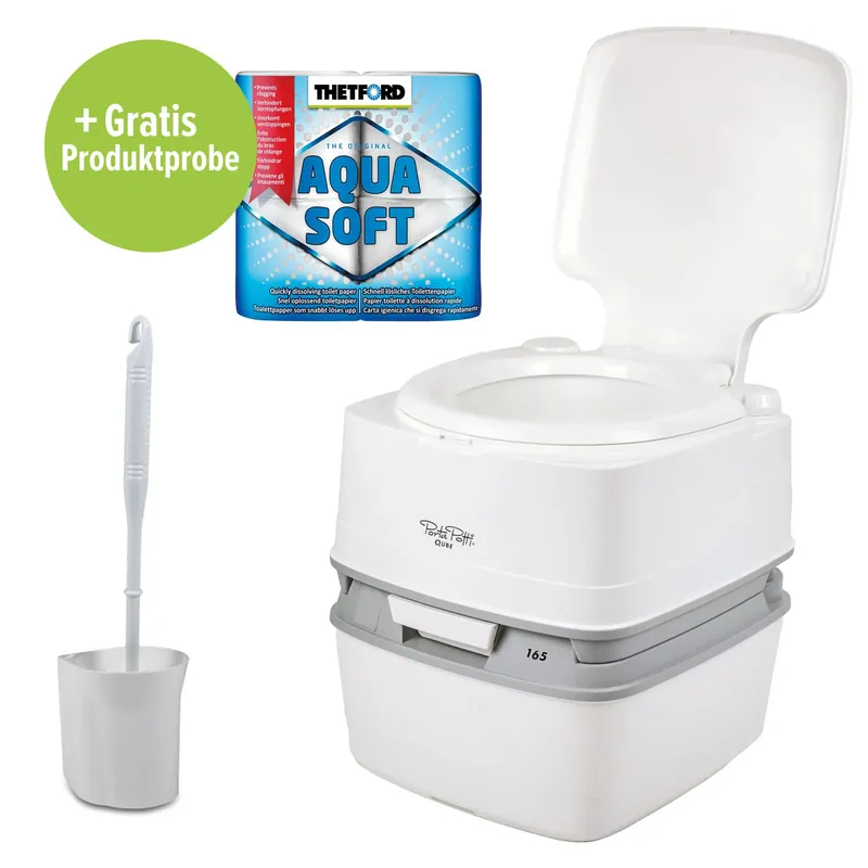 Schneller Versand Porta Potti Qube 165 + Chemie + Fiamma Toilettenbürste + Aquasoft