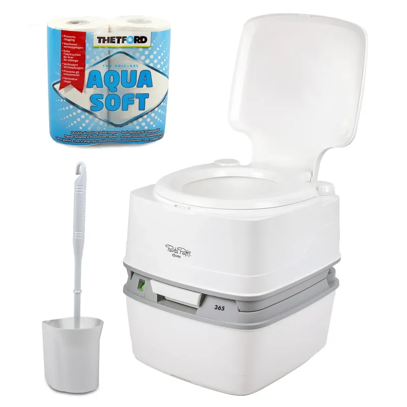 Porta Potti Qube 365 + Chemie + Fiamma Toilettenbürste + Aquasoft Begrenztes Angebot