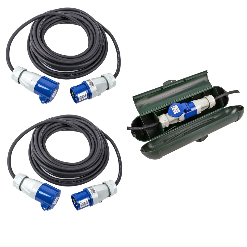 CEE Kabel Set bestehend aus 2x 10 Meter CEE Kabel + CEE Sicherheitsbox Knallerangebot