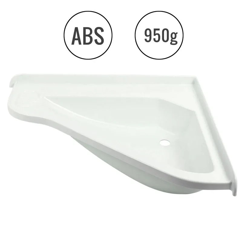 Eckwaschbecken groß 58 x 54 x 9 cm, ABS-Kunststoff, weiß Begrenztes Angebot
