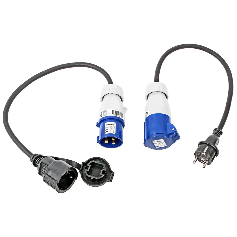 CEE Adapter Kabel SET Schuko - CEE 200-250V, 16A, 3polig, 40 cm, Ip44 Geprüft