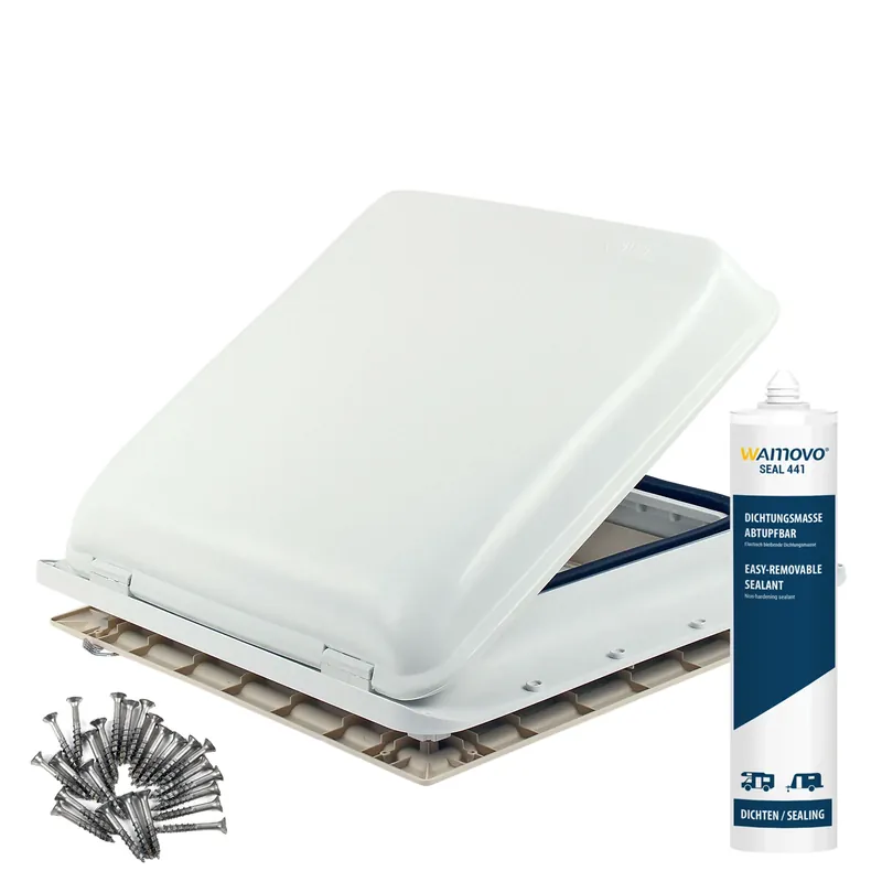 Neuheit Dachfenster Fiamma Vent 40x40 cm Weiß + Dichtmittel + Schrauben