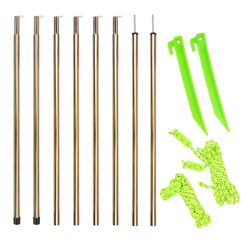 Aufstellstangen Sonnensegel 2er Set 200 cm 4 Teilig Stahl inkl Leinen & Heringe Neuheit