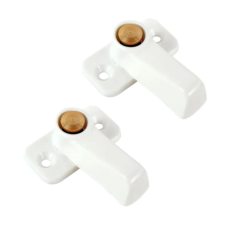 2x Stauklappen Dreh Riegel weiß Vorreiber 3,5 mm Grundplatte Markenware