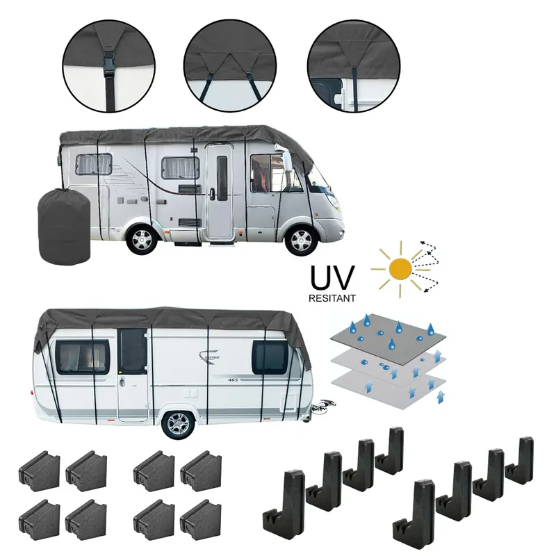 Wohnwagen & Wohnmobil Schutzdach 5x3 Meter Winter geeignet + 8er Set Schutzecken Zertifiziert