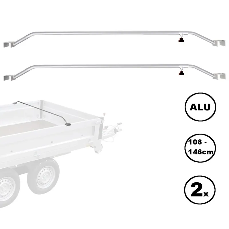 2x Anhänger Flachplanenbügel Aluminium verstellbar 108 - 146 cm Knaufschraube Jetzt Bestellen