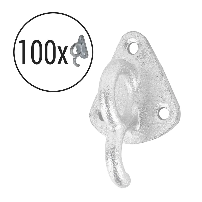 100x Planenhaken Metall mit Öse 70 x 45mm Stahl verzinkt Netz Haken für Anhänger Sichere Zahlung
