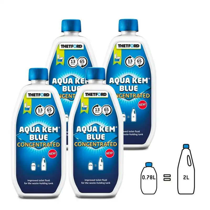 Must-Have 4x Thetford Aqua Kem Blue Toiletten Zusatz für Abwasserbehälter 0,78l Konzentrat