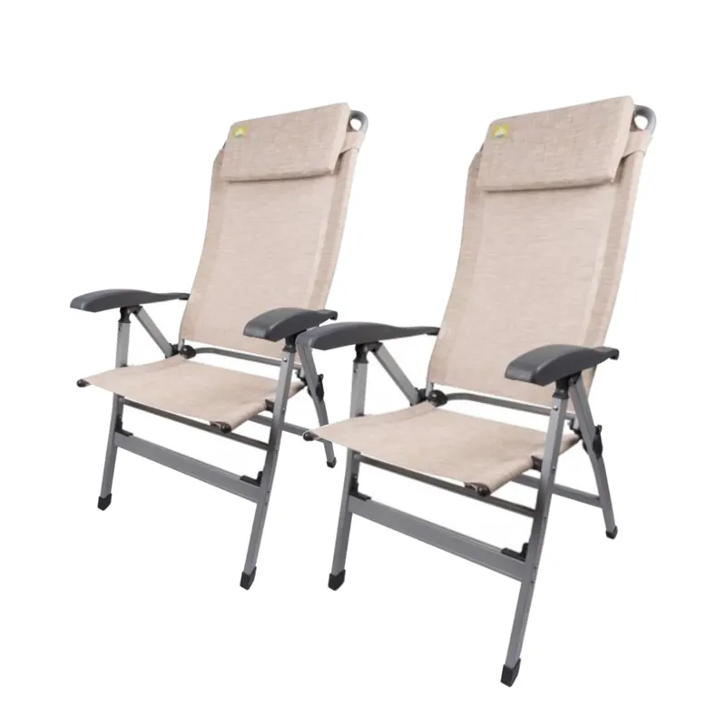 Neue Kollektion 2x Via Mondo Campingstuhl Comfort II, Alu Klappstuhl mit 7 Pos. inkl. Kopfstütze
