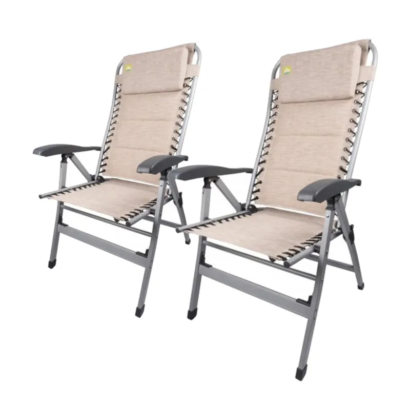 Top-Angebot 2x Via Mondo Campingstuhl Cozy Relax II, Klappstuhl 7 Pos. breite Armlehnen, Alu