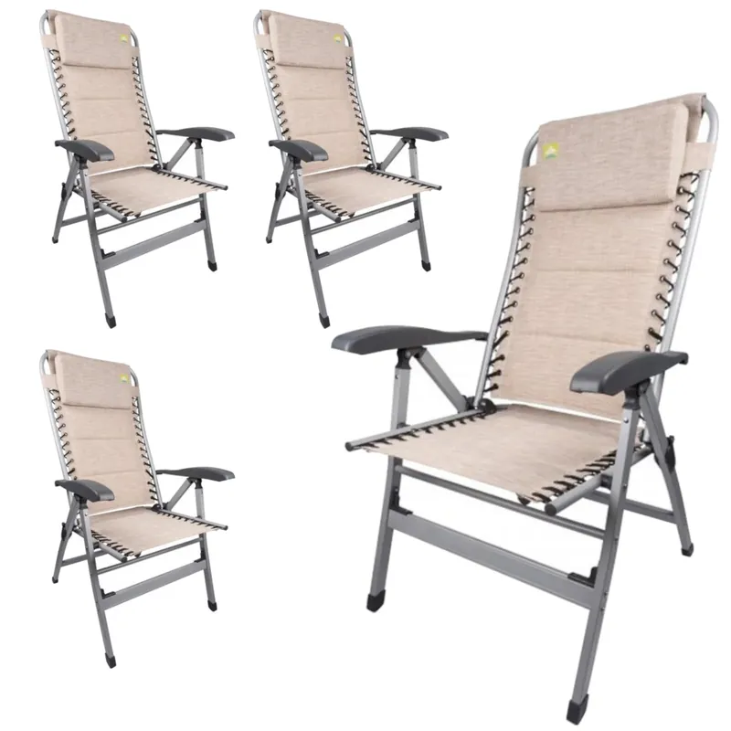 4x Via Mondo Campingstuhl Cozy Relax II, Klappstuhl 7 Pos. breite Armlehnen, Alu Ausverkauf