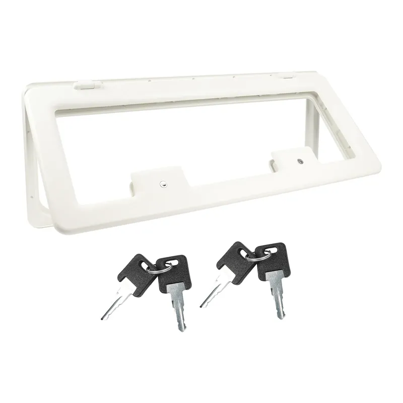 Versand Am Gleichen Tag Wohnwagen Serviceklappe | 840x345mm | Weiss | inkl Schließung | Staufachklappe
