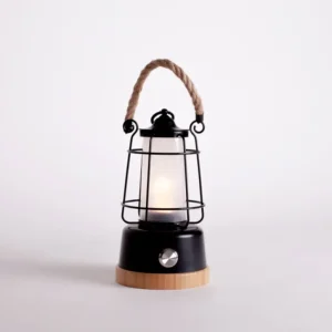 Campinglicht LIGHTHOUSE, LED Retro Usb Laterne aus Bambus + Edelstahl, Powerbank Sonderaktion