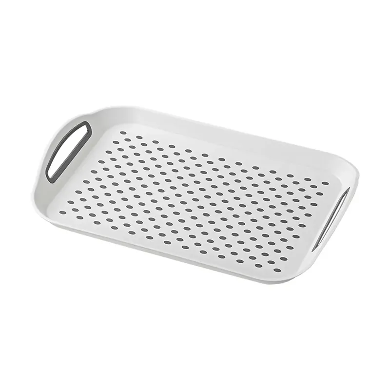 Markenprodukt Serviertablett rutschfest Kunststoff Anti-Rutsch Tablett Camping 39,5x28,5x5,8cm