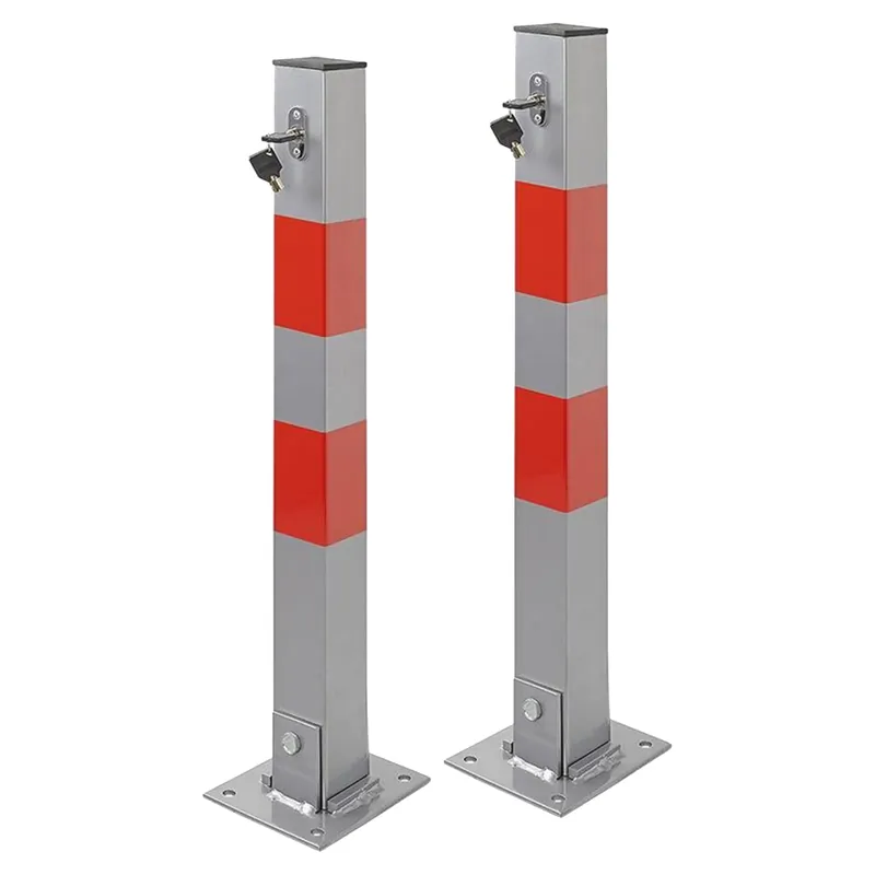 2er Set Parkpfosten mit Schloß Parkplatzsperre aus Stahl 655 x 60 x 60 mm Sichere Zahlung
