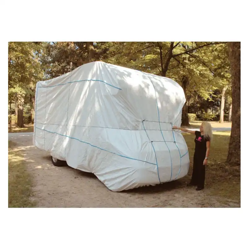 Wohnwagen Schutzhülle 480x200 cm, Camping Outdoor Schutzhaube für Vans, Silber Versand Am Gleichen Tag