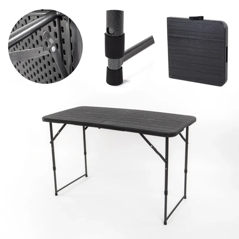 Campingtisch Easy Wood Klapptisch 120x60 Tisch - höhenverstellbar & klappbar Preis Gesenkt