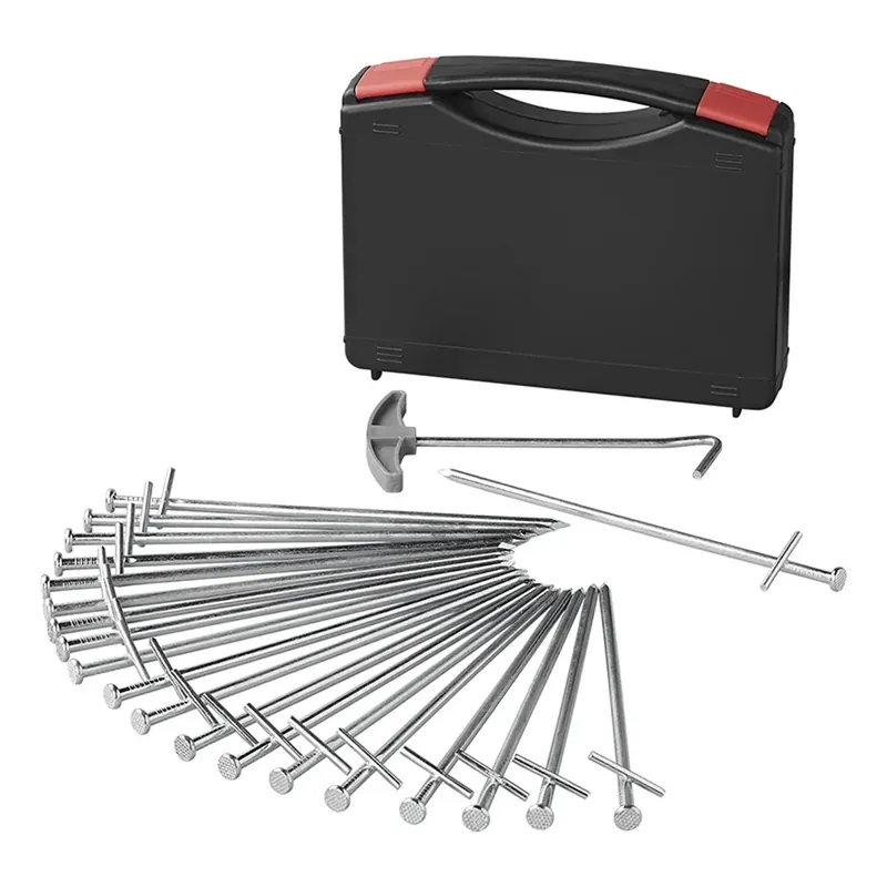 Expressversand 20 Stk. Felsbodenheringe mit Koffer 23cm Metall Heringe - geschweißter Querstift