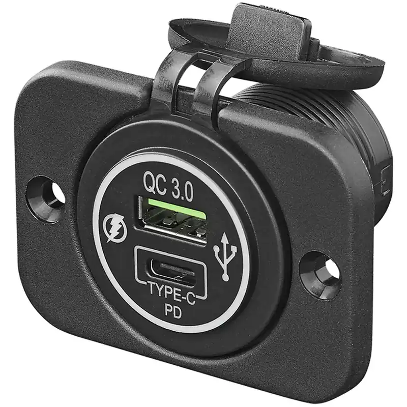 Dual USB-Steckdose Ladegerät USB-C und USB-A 12/24V 3A Autoladegerät Abverkauf