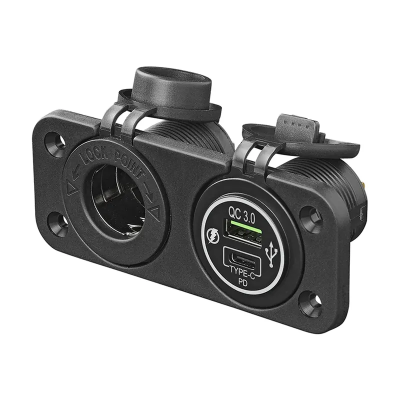 12V Auto Steckdose + Dual USB-Schnellladegerät Typ A + C 2-fach 3A Autoladegerät Letzte Chance