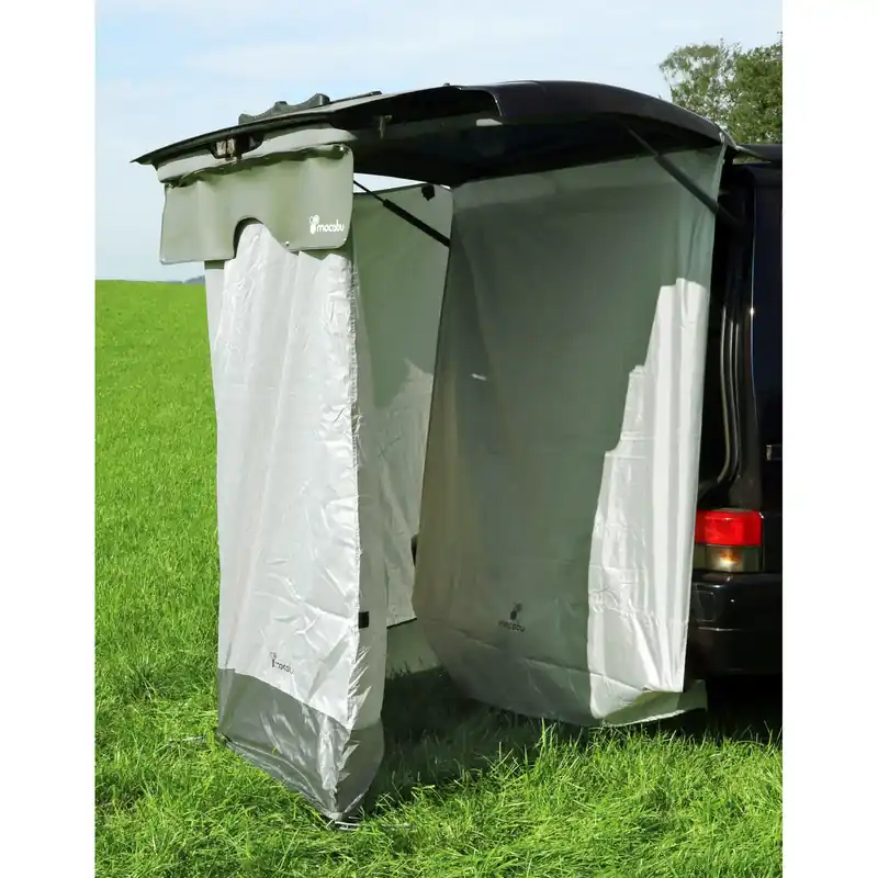 Geprüft Heckzelt + Duschvorhang Set Vanset - passend für Campingbusse & Vans, Duschzelt Umkleidezelt