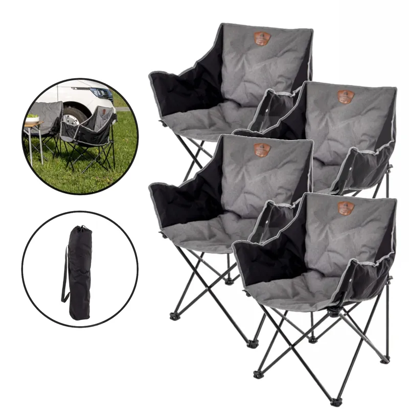 Nur Heute 4er Set Camping Faltstuhl für unterwegs - Kompakt und leicht trifft auf Komfor