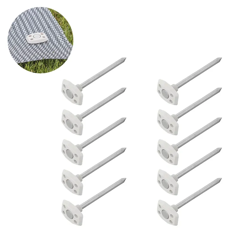 Garantierte Lieferung 10er Set Metall Heringe für Bodenplane Zeltbodennagel Erdnägel Ø6 mm, 10 cm lang