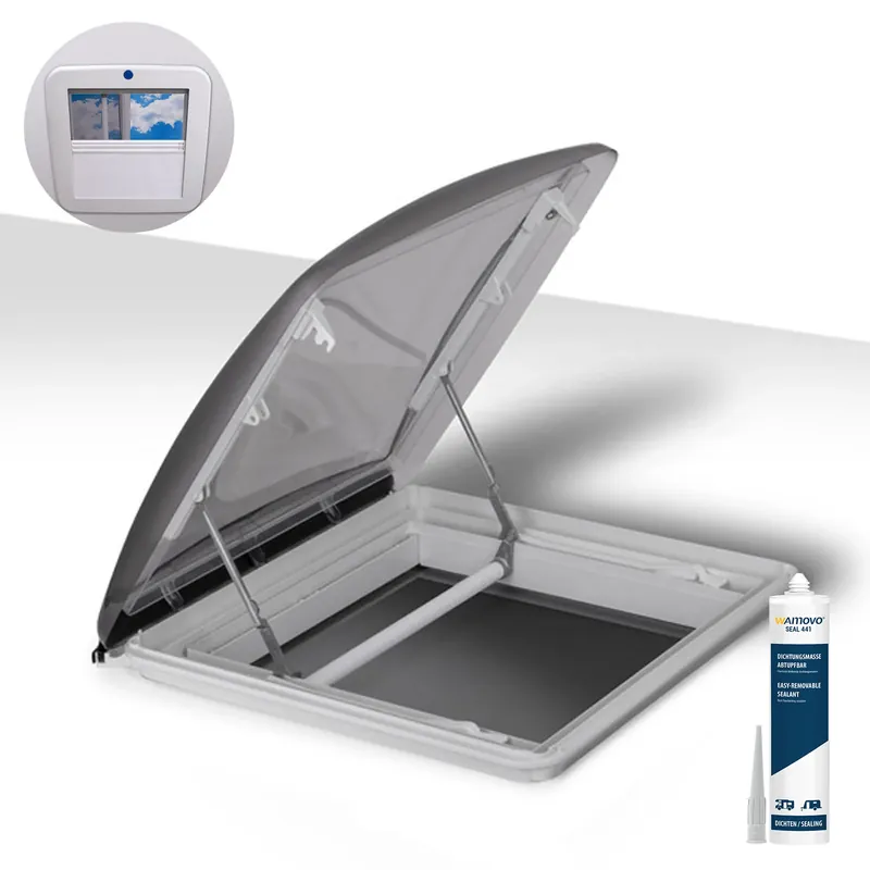 roofSTAR 4 Dachfenster 40x40 ZWL & Motor Dachhaube Wohnwagen inkl. Dichtmasse Top-Seller