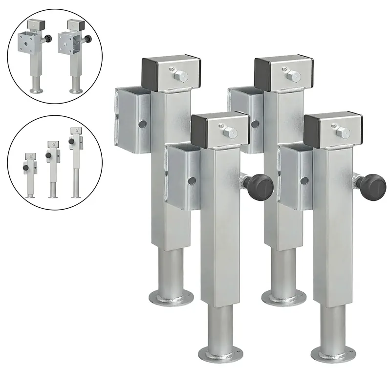 Top-Seller 4x Anhängerstütze Anhänger Stützfuß 60x60 klappbar SF60 D42 SW19 410-655mm 1300kg