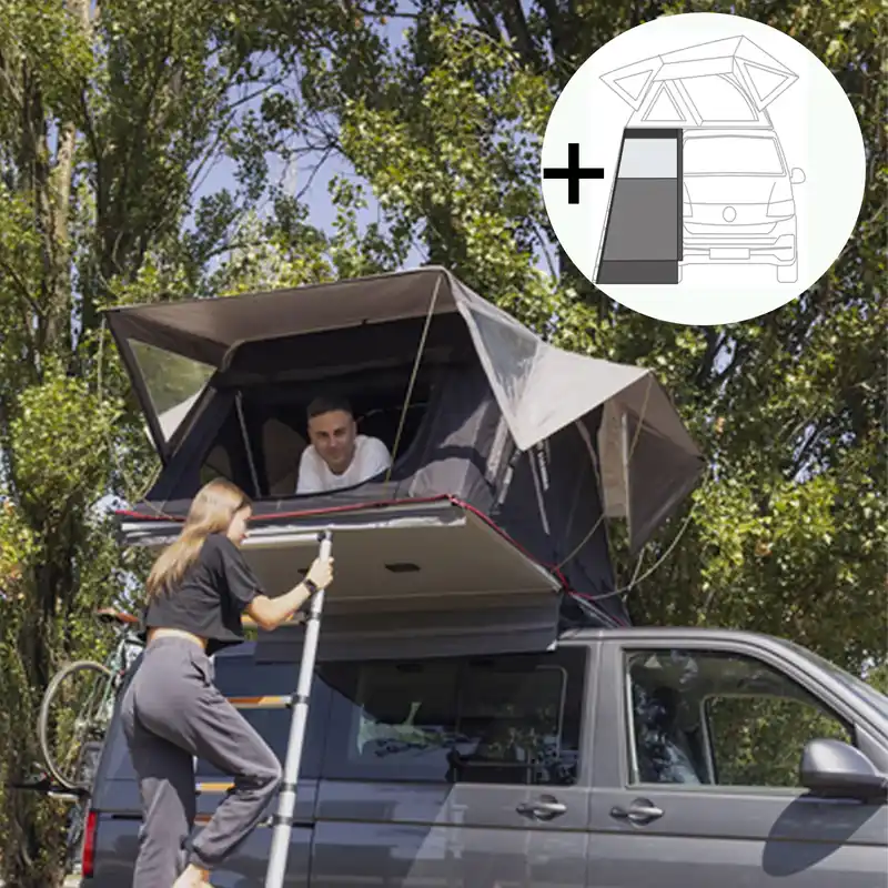 Super-Preis Dachzelt Fiamma Moonlight Tent 140 Autodachzelt 2 Pers + Anbauzelt Privacy