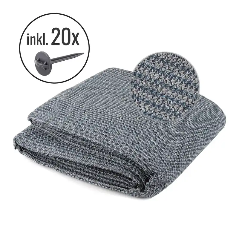 wamovo Vorzeltteppich 300 x 400 cm graublau atmungsaktiv waschbar Super-Preis