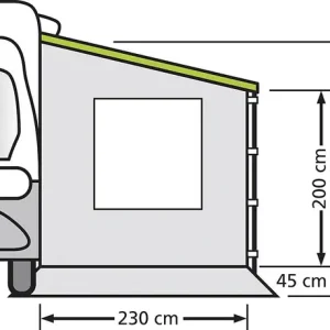 Universal Seitenwand für Wohnwagen und Reisemobile mit Auszug 250 cm mit Fenster Heißes Angebot