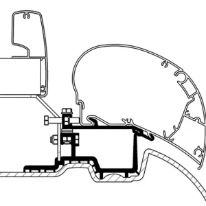 Adapterkit 3-tlg. THULE zu Dachmarkise Omnistor Serie 6/9 passend für Sprinter 2006- aktuell, VW Crafter 2006-2 Aktuell