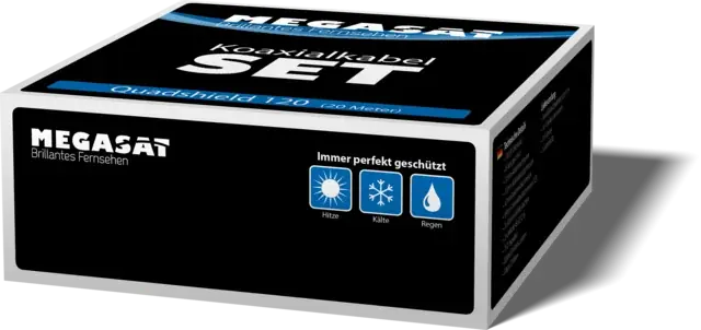 Koaxialkabelset Quad Shield 120, inkl. 2x F-Stecker und Wetterschutz Jetzt Bestellen