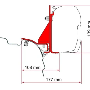 Rabatt Adapter Kit FIAMMA Multirail Reimo passend für VW T5/T6 Markise F45