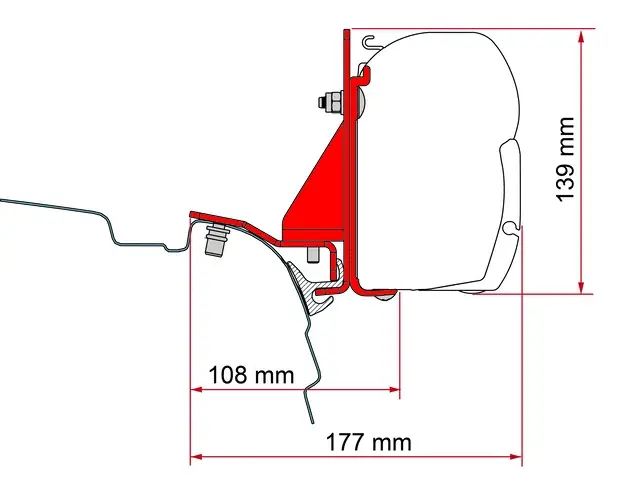 Rabatt Adapter Kit FIAMMA Multirail Reimo passend für VW T5/T6 Markise F45