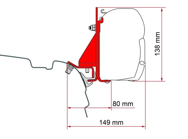 Top-Seller Adapter Kit FIAMMA Kombischienenhalterung Reimo, Brandrup, Vamoose passend für VW T5/T6 für Markise F45