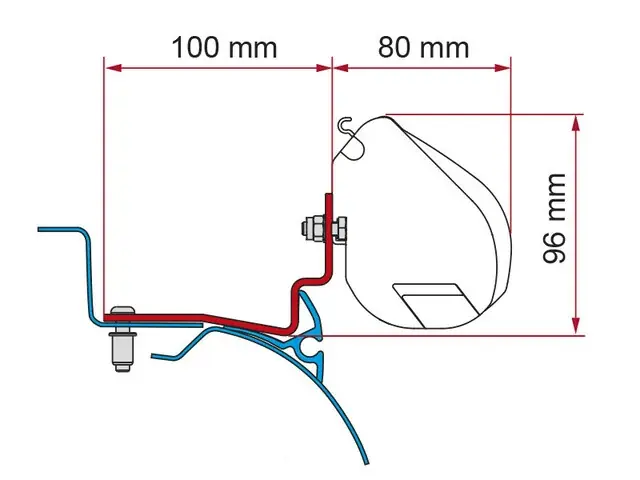 Nur Heute Markisenadapter Kit für Campereve Cap Road Wandmarkise F35 Pro – 2-tlg.