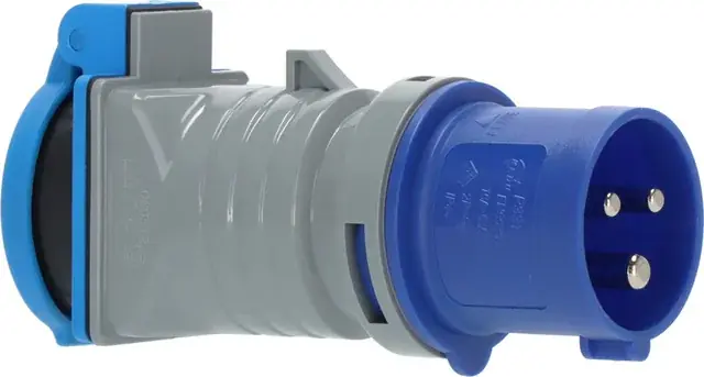 CEE Adapter 230V/16A IP44 auf Schutzkontakt Gummilippe Schnäppchen