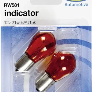 Ausverkauf KFZ-Lampe BA 15 / 12 V / 21 W Ø 22 mm, D Farbe rot, 2 er Set