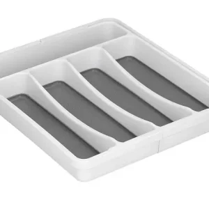 Besteckkasten ausschiebbar H.A.B.A. Farbe weiß / grau Bestpreis