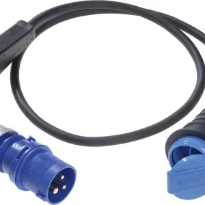 Markenware CEE-Adapterleitung Weingärtner Schweiz Typ 13 10A/250 V 3-polig 16A/250 V 1,5 m, Farbe schwarz